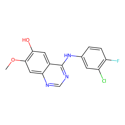 <em>4</em>-(<em>3</em>-氯-<em>4</em>-氟苯)氨基-<em>7</em>-甲氧基-<em>6</em>-羟基喹唑啉，184475-71-6，98%