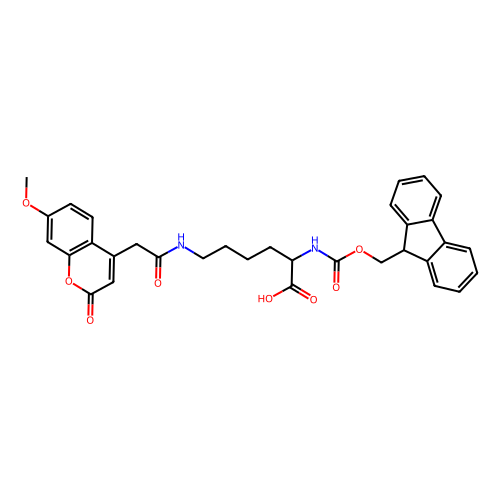 <em>N</em>α-Fmoc-<em>N</em>ε-7-甲氧基香豆素-4-<em>乙酰基</em>-<em>L</em>-赖氨酸，386213-32-7，95%