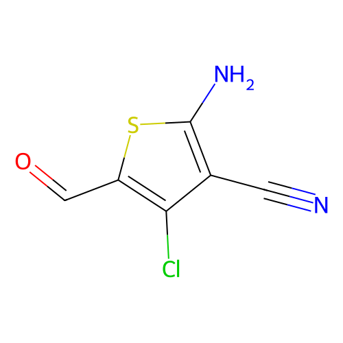 2-氨基-<em>4</em>-<em>氯</em>-3-<em>氰</em><em>基</em>-5-甲酰<em>基</em>噻吩，104366-23-6，90%