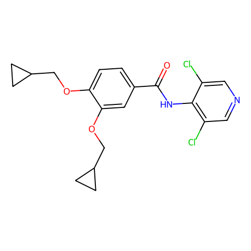N-(3,5-二<em>氯</em>吡啶-<em>4</em>-<em>基</em>)-3,4-双环丙基甲氧基<em>苯</em><em>甲酰胺</em>，1391052-24-6，97%