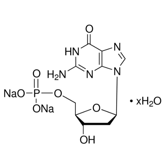 2′-脱氧<em>鸟苷</em>5′-单磷酸 <em>二</em>钠盐 水合物，33430-61-4，98%