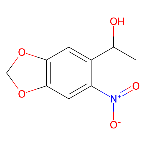 1-(<em>6</em>-硝基苯并[d][1,3]二氧杂环戊烯-5-基)乙醇，159873-64-0，98%
