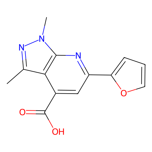 6-（2-呋喃基）-<em>1</em>,3-<em>二甲基</em>-<em>1</em>H-<em>吡唑</em>并[<em>3</em>,4-b]吡啶-4-羧酸，893645-73-3，95%