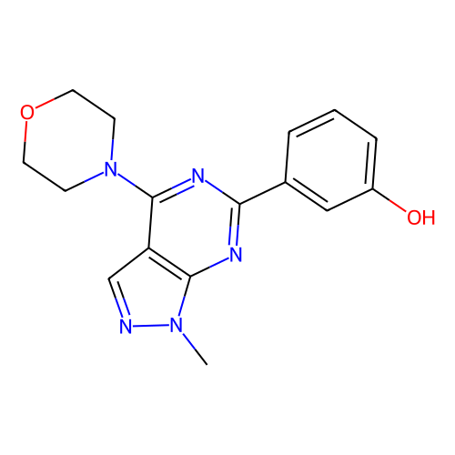 3-[1-<em>甲基</em>-<em>4</em>-(<em>4</em>-<em>吗</em><em>啉</em><em>基</em>)-1H-吡唑并[3,4-d]嘧啶-6-<em>基</em>]苯酚，1198357-79-7，≥98%(HPLC)