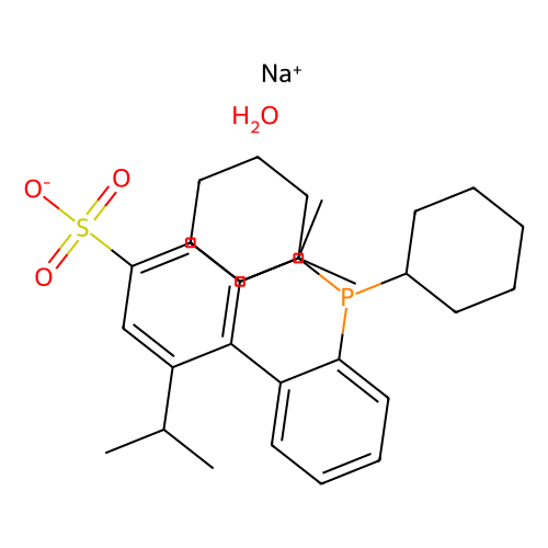 2'-二环己基膦基-2,6-二-异丙基-4-磺酸根-1,1'-联苯钠盐水合物(<em>Xphos</em>-SO3Na)，870245-84-4，97%
