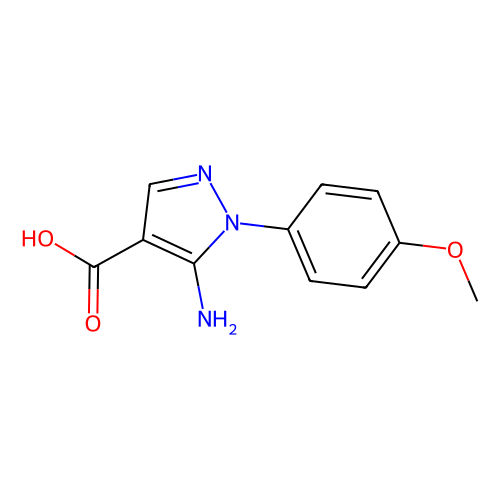 5-氨基-<em>1</em>-(4-甲氧基<em>苯基</em>)-<em>1</em>H-<em>吡唑</em>-4-羧酸，14678-95-6，97%