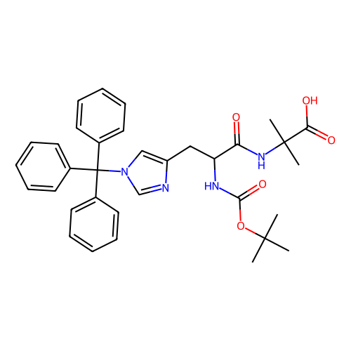 (S)-2-(2-((叔丁氧羰基)氨基)-3-(<em>1</em>-<em>三</em><em>苯甲基</em>-<em>1</em>H-<em>咪唑</em>-<em>4</em>-基)丙酰胺基)-2-甲基丙酸，2061897-68-3，96%