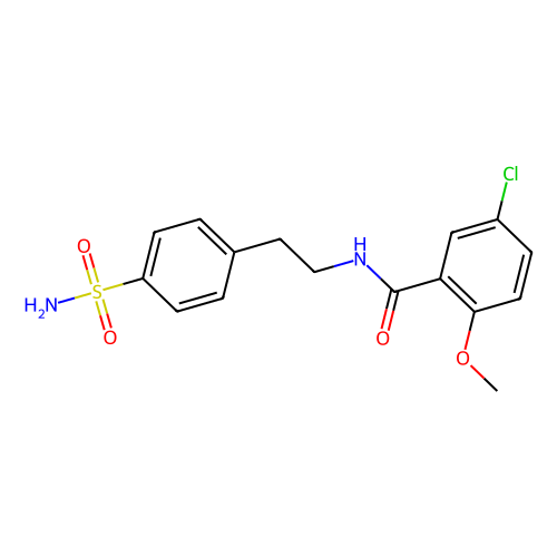 4-[2-(5-氯-2-甲氧基苯甲酰氨基)乙基]苯磺酰胺，16673-34-0，95