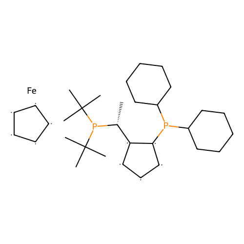 (R)-(-)-1-[(S)-<em>2</em>-(二环<em>己基</em>膦<em>基</em>)二茂铁<em>基</em>]<em>乙基</em>二叔丁基膦，158923-11-6，≥97%