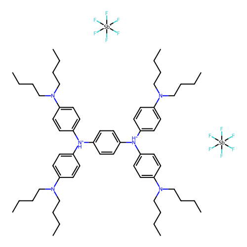 N,N,N',N'-四(<em>4</em>-二丁氨苯基)-<em>1</em>,4-<em>苯醌</em>二亚铵双(六氟锑酸盐)，5496-71-9，98%