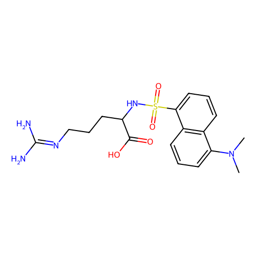 N2-[[5-(二甲基氨基)-<em>1</em>-<em>萘</em><em>基</em>]磺酰<em>基</em>]-<em>L</em>-精氨酸，28217-22-3，98%