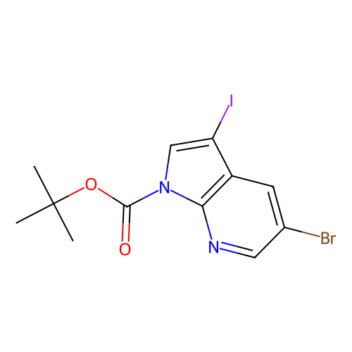 <em>5</em>-溴-<em>3</em>-碘-<em>吡咯</em><em>并</em>[<em>2,3-b</em>]<em>吡啶</em>-1-甲酸叔丁酯，928653-81-0，95%