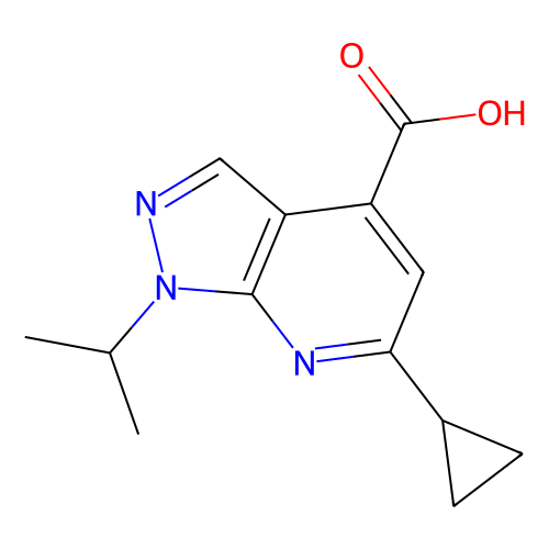 <em>6</em>-环丙基-<em>1</em>-异丙基-<em>1</em>H-吡唑并[<em>3</em>,4-b]吡啶-<em>4</em>-羧酸，851288-57-8，95%