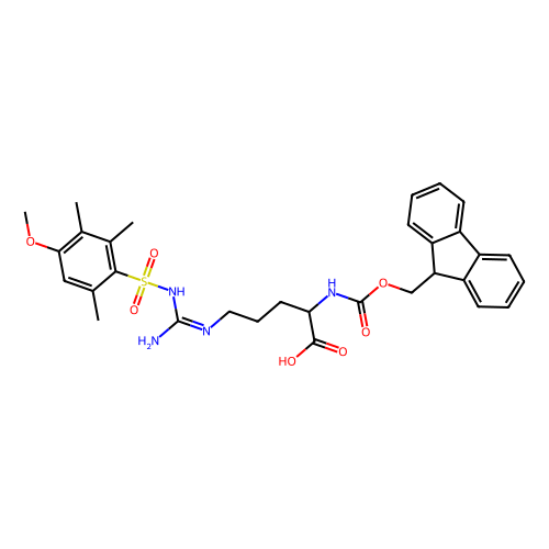N-Fmoc-N'-(4-<em>甲</em><em>氧基</em>-<em>2</em>,3,6-三甲基<em>苯</em><em>磺</em>酰<em>基</em>)-L-精氨酸，98930-01-9，98%