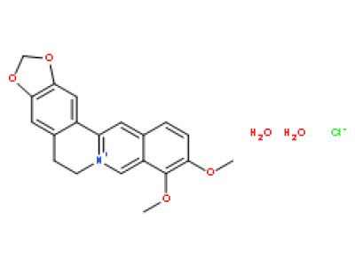 Benzo[g]-1,3-benzodioxolo[5,6-a]quinolizinium,5,6-dihydro-9,10-dimethoxy-, chloride, hydrate (1:1:2)