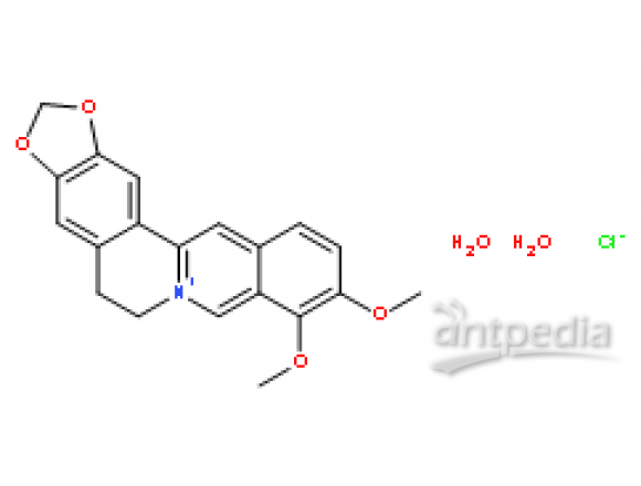 Benzo[g]-1,3-benzodioxolo[5,6-a]quinolizinium,5,6-dihydro-9,10-dimethoxy-, chloride, hydrate (1:1:2)