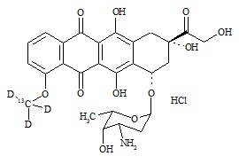 <em>PUNYW12680108</em> <em>Doxorubicin</em>-13C-d3 <em>HCl</em>
