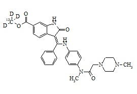 <em>PUNYW9745260</em> <em>Nintedanib-O-Methyl</em>-13C-d3 (<em>Intedanib-O-Methyl</em>-13C-d3)