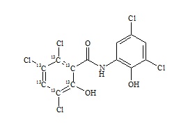 PUNYW27525313 <em>Oxyclozanide</em>-13C6