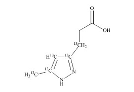 <em>PUNYW25664160</em> <em>3</em>-(<em>3-methyl-1H-pyrazol-5-yl</em>)<em>propanoic</em> <em>acid-13C5</em>