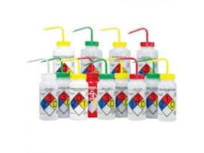 Bel-Art F12432-0019 GHS Labeled Safety-Vented Ethanol Wash Bottles, LDPE, 1000 mL; 2/Pk