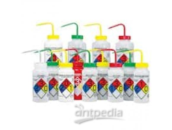Bel-Art F12432-0050 GHS Labeled Safety-Vented Assorted Wash Bottles, LDPE, 1000 mL; 4/Pk