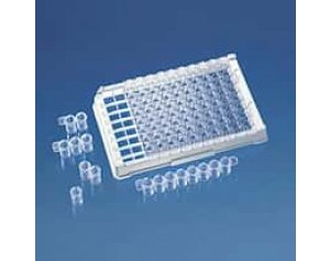 BrandTech 782306 BRANDplates® immunoGrade™ Non-Sterile, Divisible Strip Plate, Clear with Grid, 96-Well, 360 µL, F-Bottom; 100/PK