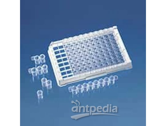 BrandTech 782306 BRANDplates® immunoGrade™ Non-Sterile, Divisible Strip Plate, Clear with Grid, 96-Well, 360 µL, F-Bottom; 100/PK