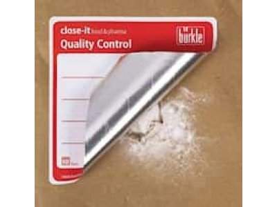 Burkle 5303-3018 Sampling Control Seal, FDA compliant Adhesive, 150 x 150 mm; White