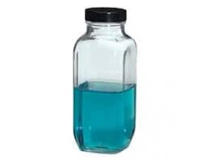 Clear square wide mouth bottle, 1 oz, 48 per case