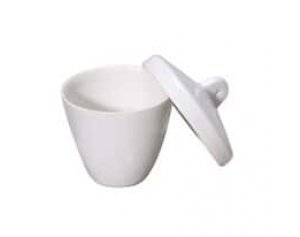 Cole-Parmer Low-Form Crucible with Cover, Porcelain; 25 mL
