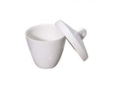 Cole-Parmer Low-Form Crucible with Cover, Porcelain; 15 mL
