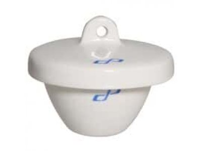 Cole-Parmer Wide-Form Crucible with Cover, porcelain, 30 mL, 6/pk