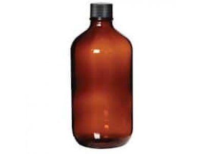 Cole-Parmer APC3430 Boston Round Amber Glass Bottle, Level 3, 1000 mL; 12/Cs