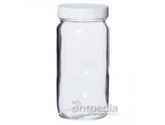 Cole-Parmer APC3040 Straight-Sided Wide-Mouth Glass Bottle, Level 3, Clear, 1000 mL; 12/Cs
