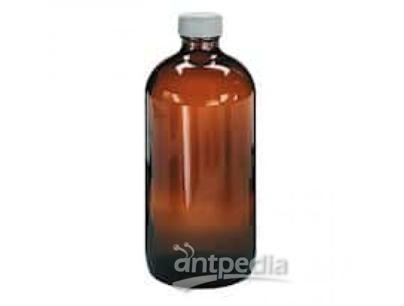 Cole-Parmer Precleaned EPA Amber Glass Narrow-Mouth Bottle, 500 mL, 12/Cs