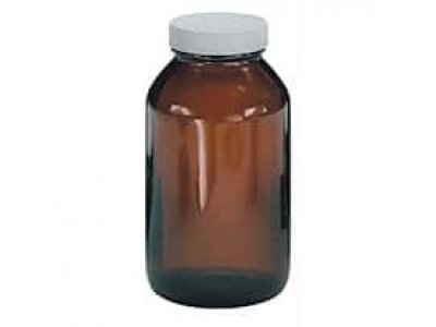 Cole-Parmer Precleaned EPA Amber Glass Wide-Mouth Bottle, 250 mL, 12/cs