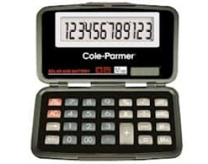Cole-Parmer Solar/Battery Powered Calculator, 8-Digit; 1/Ea