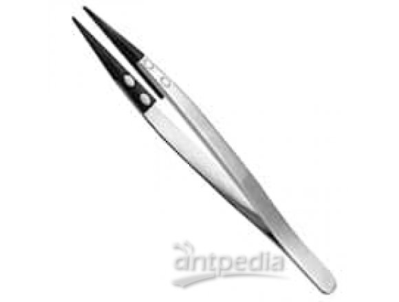 Cole-Parmer 00CF.SA.1 Stainless Steel Tweezers w/ Flat, Thick, Plastic Tips