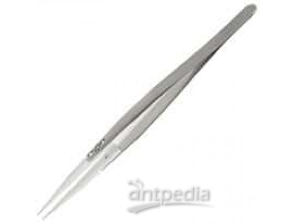 Cole-Parmer Sterile Stainless Steel Tweezers with Ceramic Flat Duckbill Tip, 14 cm