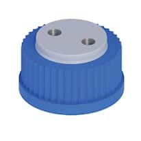 Cole-Parmer VapLock™ Solvent Delivery Cap with 304 SS Port Thread Inserts, two 1/4