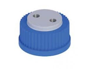 Cole-Parmer VapLock™ Solvent Delivery Cap with 304 SS Port Thread Inserts, two 1/4