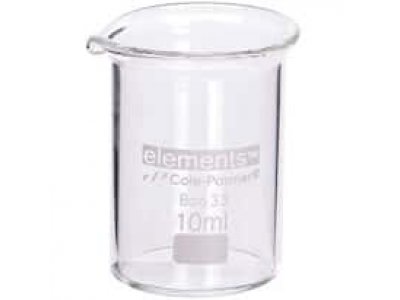 Cole-Parmer elements Low-Form Beaker, Glass, 600 mL, 8/pk