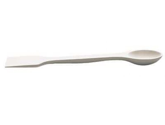CoorsTek 60480 Glazed Porcelain Spoon/Spatula, 0.5 mL, 6-1/2" L; 1/Pk