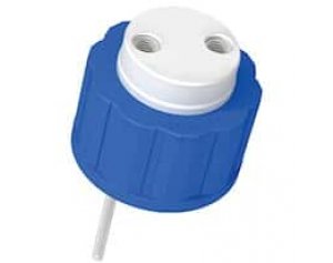 Diba Omnifit® Q-Series Solvent Bottle Cap, GL45, 2 UNF(F) ports without valves, blue; 1/ea