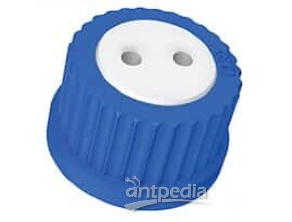 Diba Omnifit® T-Series Solvent Bottle Cap, GL45, 3 Luer ports without valve, blue; 1/ea