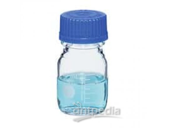 DWK Life Sciences (Kimble) 14395-100 Glass Media Storage Bottle with Polypropylene (PP) Cap, 100 mL, 10/Cs