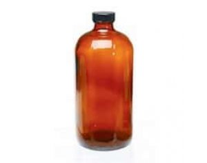 DWK Life Sciences (Kimble) 5123233V21 Boston Round Glass Bottle, Amber, 32 oz, 12/cs