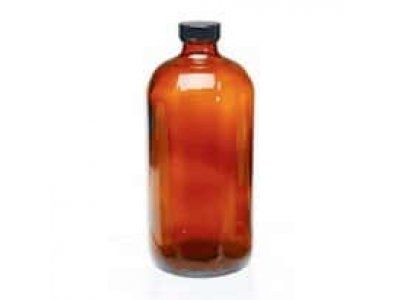 DWK Life Sciences (Kimble) 5123233V21 Boston Round Glass Bottle, Amber, 32 oz, 12/cs