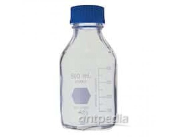 DWK Life Sciences (Kimble) KC14395-2000 Safety-Coated Media Bottle, Polypropylene Cap, 2 L, 4/Cs